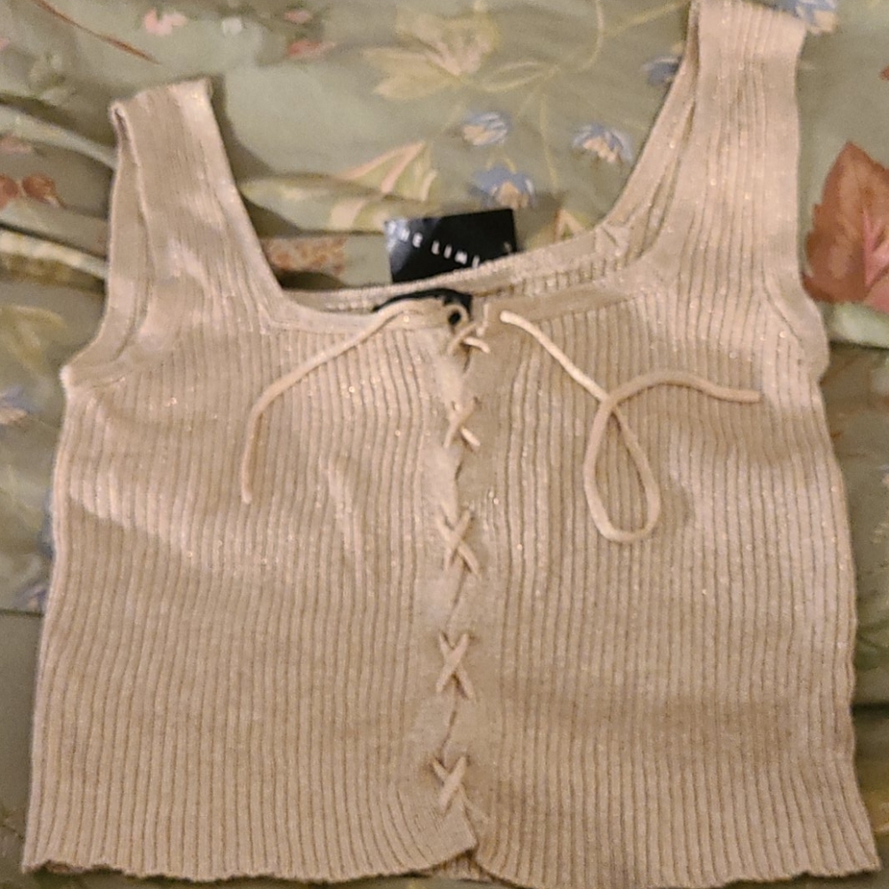 The Limited gold lurex metallic top